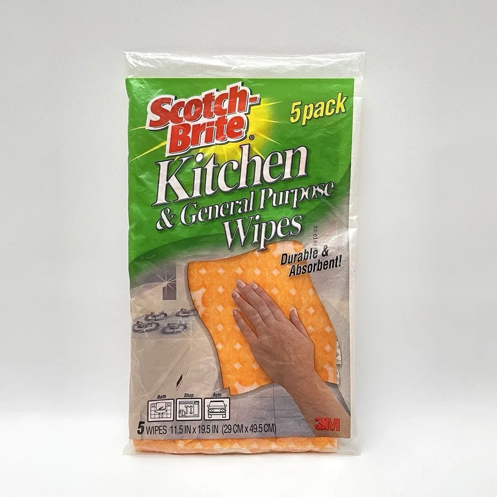 NEW Scotch Brite Kitchen And General Purpose Wipes 5 Pack‎ Orange